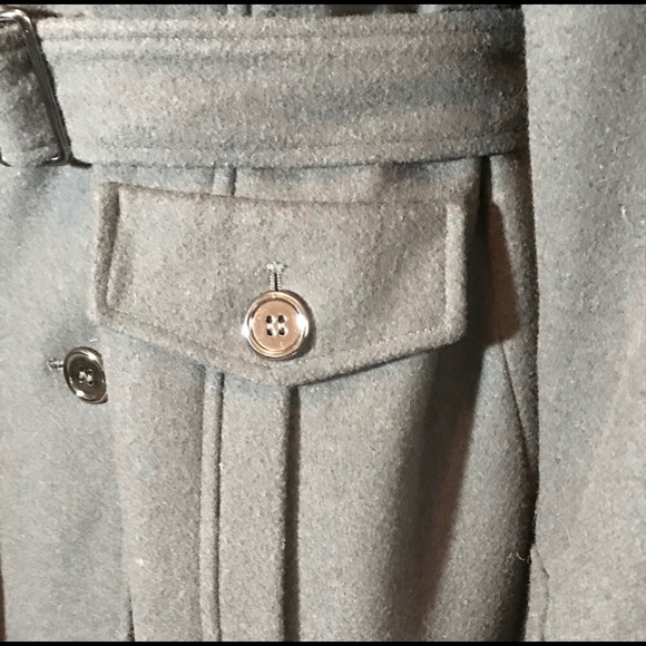 ANTONIO MELANI Charcoal Green Wool Peacoat - Picture 3 of 6